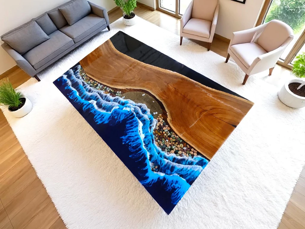 Buy Ocean-Inspired Epoxy Table – Perfect for Modern Interiors